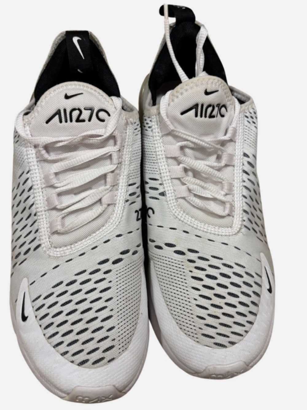 Nike Air Max 270 Womens Running Shoes White Black AH6789-100 Size 8